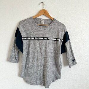 Victoria’s Secret PINK XS Black & Gray Dolman Half Sleeve Shirt Tee